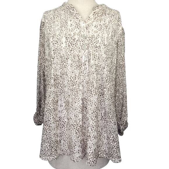 Animal Print Blouse Size 1X - Picture 1 of 5